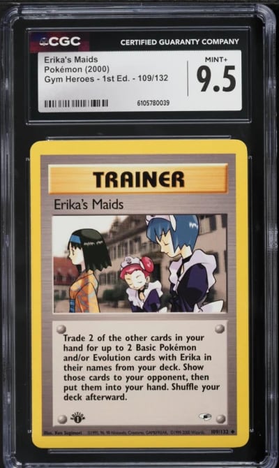 2000 Pokemon Gym Heroes 1st Edition Erika's Maids #109 CGC 9.5 MINT+