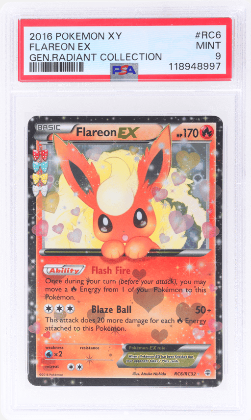 2016 Pokemon XY Generations Radiant Collection Flareon Ex #RC6 PSA 9
