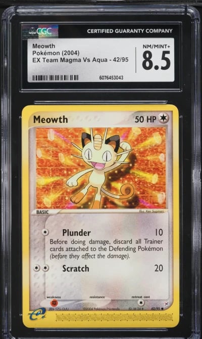 2004 Pokemon EX Team Magma Vs Aqua Meowth #42 CGC 8.5 NM-MT+