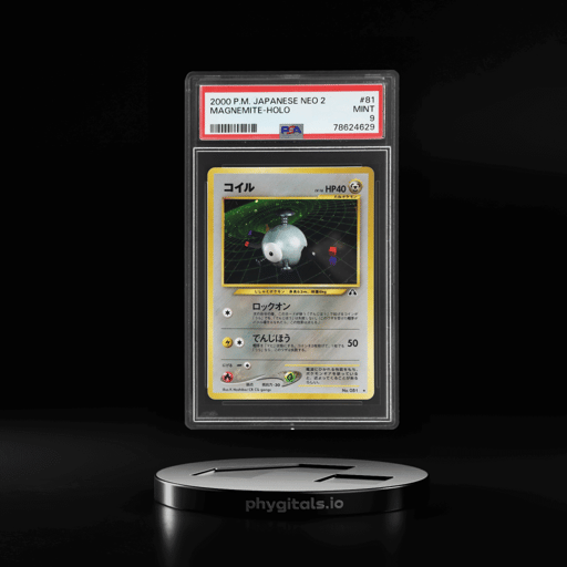2000 Pokemon Neo 2 Crossing the Ruins Japanese Holo Magnemite #081 PSA 9