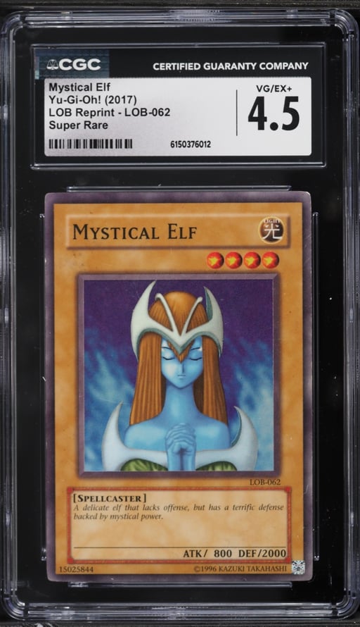 2017 Yu-Gi-Oh! LOB Reprint Super Rare Mystical Elf #LOB-062 CGC 4.5 VGEX+