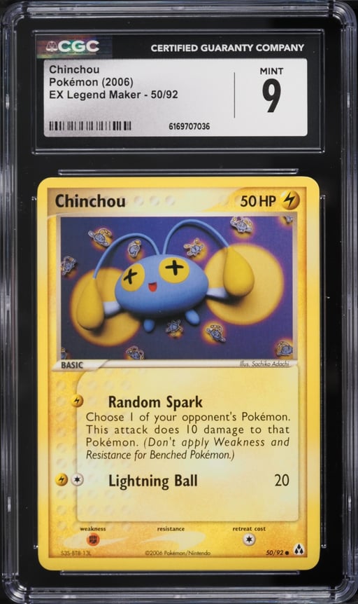 2006 Pokemon EX Legend Maker Chinchou #50 CGC 9 MINT