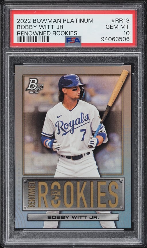 2022 Bowman Platinum Renowned Bobby Witt Jr. ROOKIE #RR13 PSA 10 GEM MINT