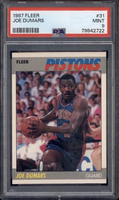 1987 Fleer #31 Joe Dumars PSA 9