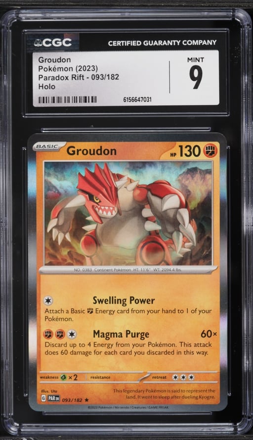 2023 Pokemon Scarlet & Violet Paradox Rift Holo Groudon #93 CGC 9 MINT