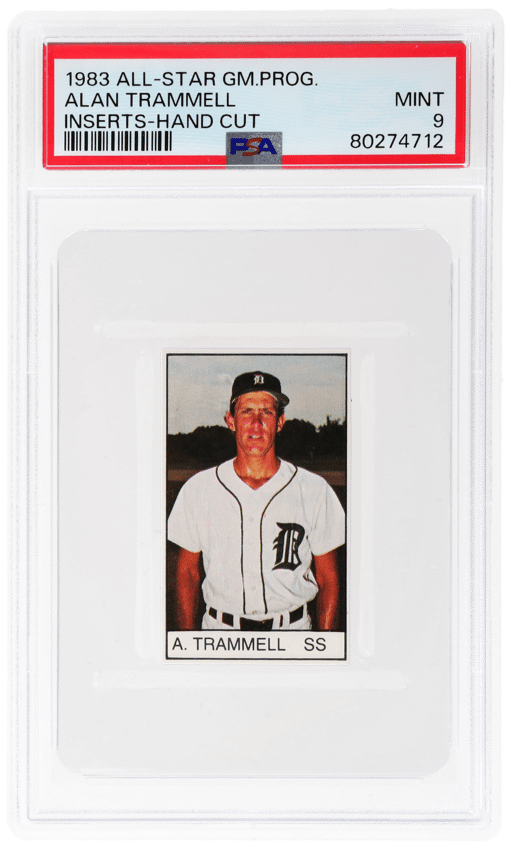 1983 All-Star Game Program Inserts Hand Cut Alan Trammell PSA 9