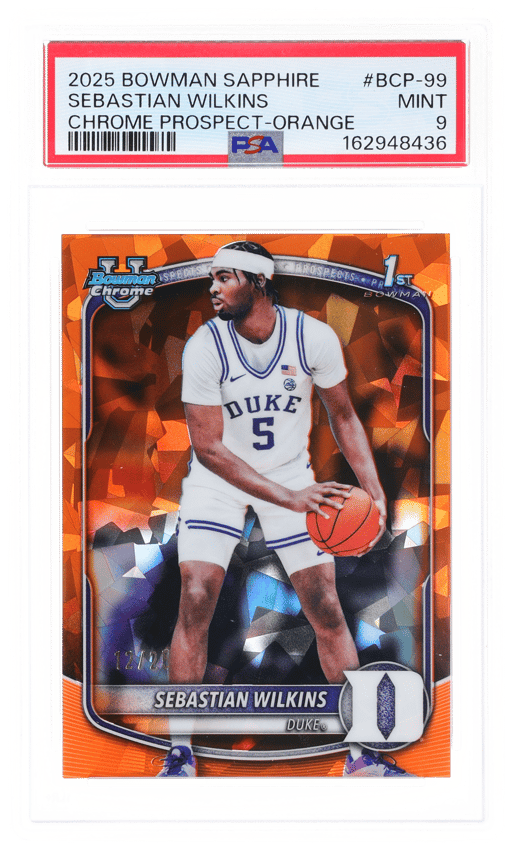 2025 Bowman Sapphire Edition Chrome Prospect Orange Sebastian Wilkins #BCP-99 12/25 PSA 9