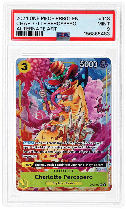 2024 One Piece the Best Premium Booster Alternate Art Foil Charlotte Perospero #OP03113 PSA 9