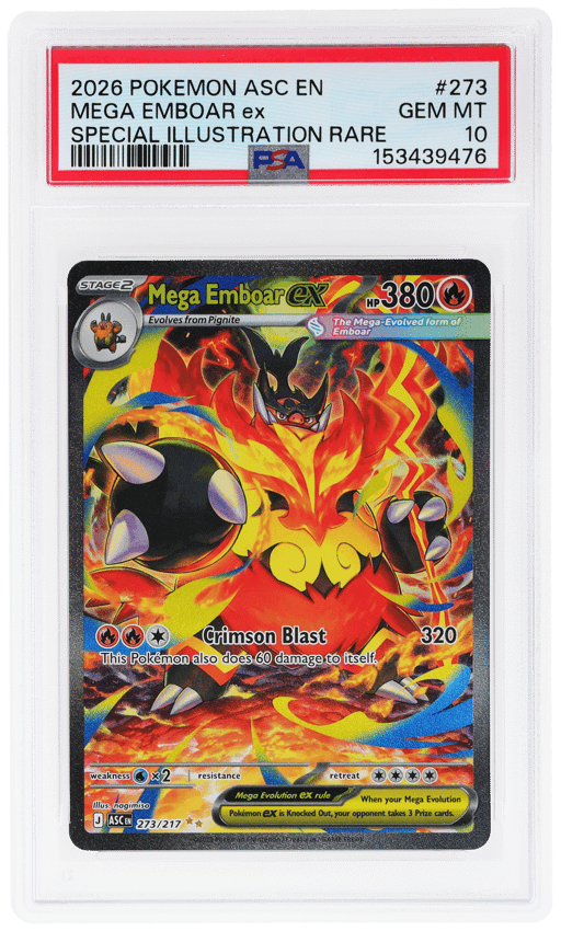 2026 Pokemon Ascended Heroes Special Illustration Rare Mega Emboar Ex #273 PSA 10