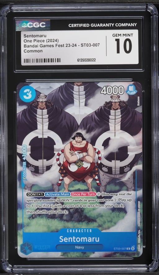 2024 One Piece Bandai Games Fest '23-'24 Sentomaru #ST03-007 CGC 10 GEM MINT