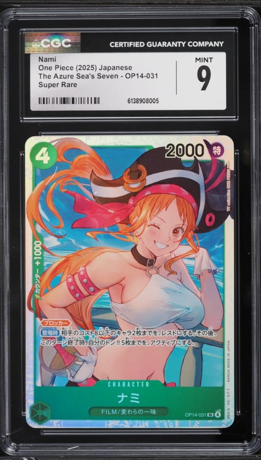 2025 One Piece Japanese The Azure Sea's Seven SR Nami #OP14-031 CGC 9 MINT