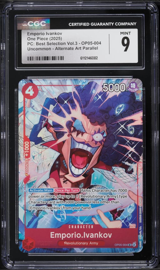 2025 One Piece PC Best Selection Vol 3 Alt Art Emporio Ivankov #OP05-004 CGC 9 MINT