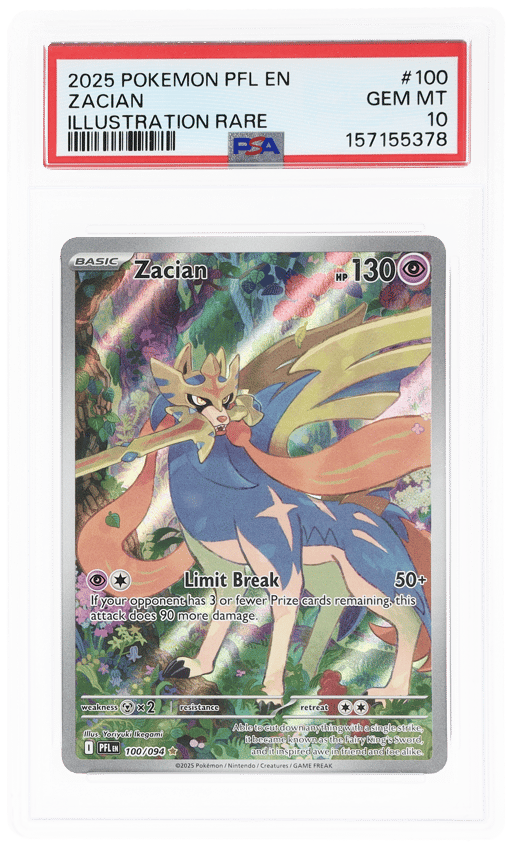 2025 Pokemon Mega Evolution Phantasmal Flames Illustration Rare Zacian #100 PSA 10