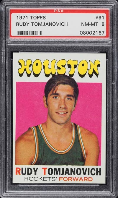1971 Topps Basketball Rudy Tomjanovich ROOKIE #91 PSA 8 NM-MT