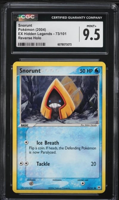 2004 Pokemon EX Hidden Legends Reverse Holo Snorunt #73 CGC 9.5 MINT+