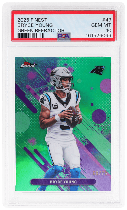 2025 Finest Green Refractor Bryce Young #49 68/75 PSA 10