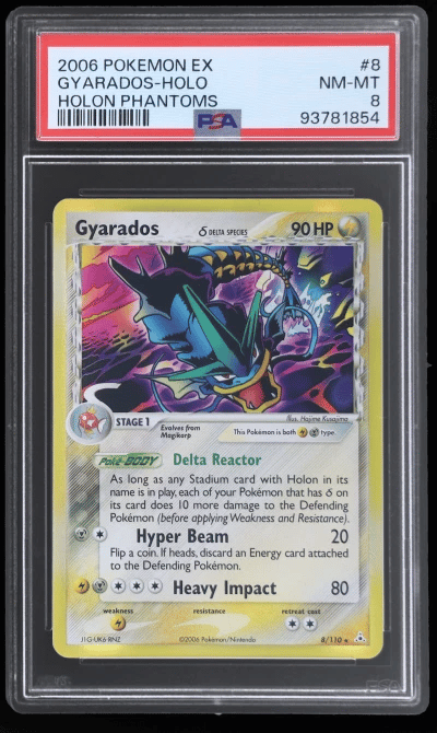 2006 Pokemon Ex Holon Phantoms Holo Gyarados #8 PSA 8