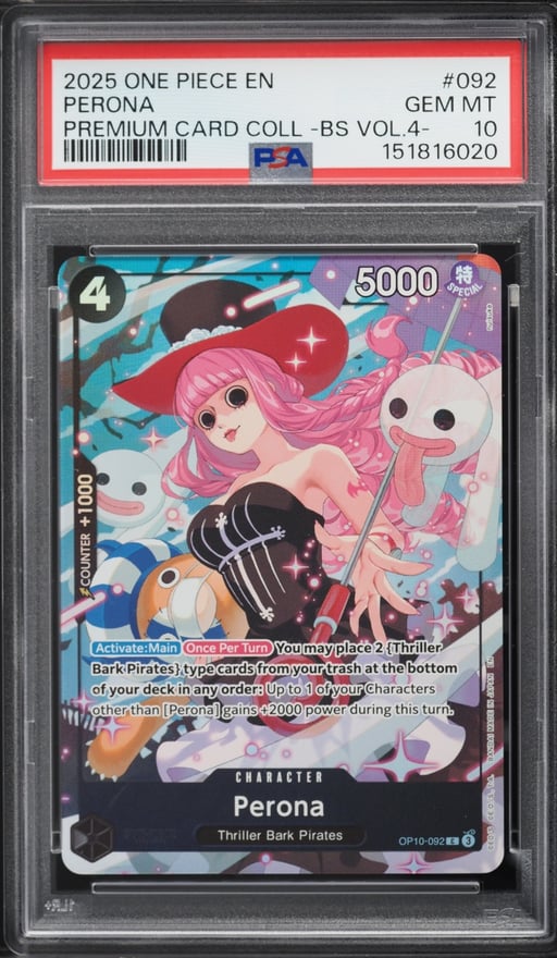 2025 One Piece Premium Best Selection Vol 4 Alt Art Perona #OP10-092 PSA 10 GEM MINT