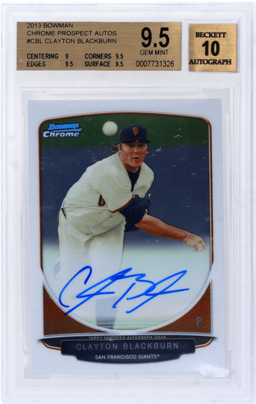 2013 Bowman Chrome Prospect Autograph Clayton Blackburn #CBL BGS 9.5