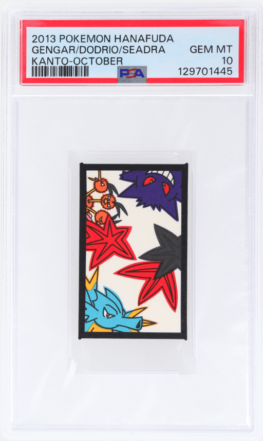 2013 Pokémon Hanafuda (2013) Japanese October Dodrio/Gengar/Seadra PSA 10