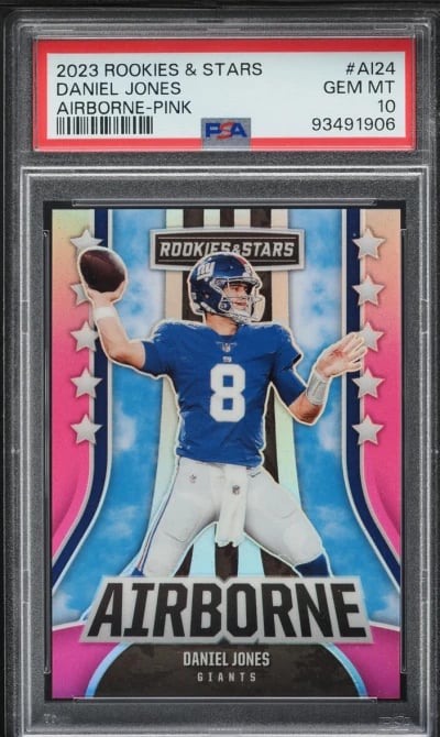 2023 Panini Rookies & Stars Airborne Pink Daniel Jones #AI-24 PSA 10 GEM MINT
