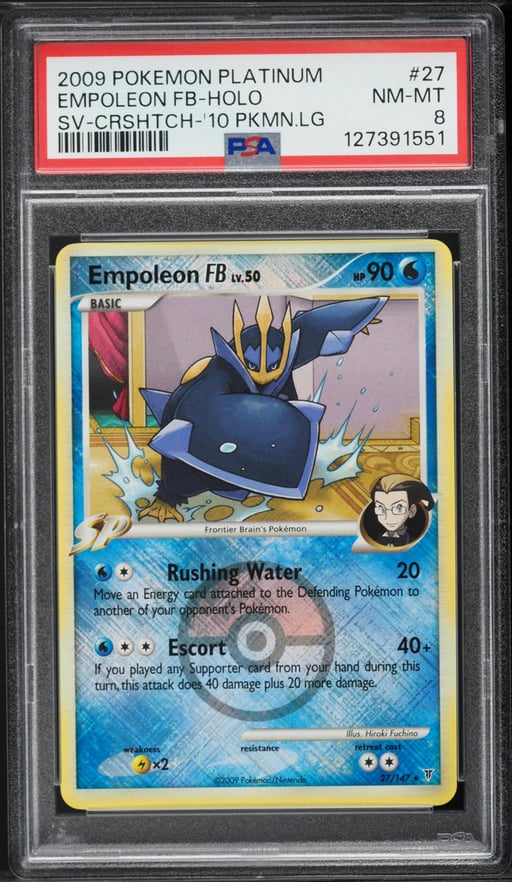2009 Pokemon Platinum Supreme Victors Crosshatch Holo Empoleon FB #27 PSA 8 NM-MT