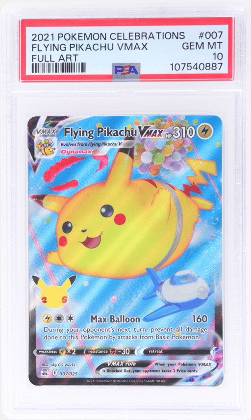 2021 Pokemon Celebrations Full Art Flying Pikachu Vmax #7 PSA 10