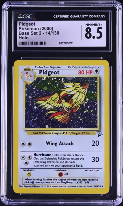 2000 Pokemon Base Set 2 Holo Pidgeot #14 CGC 8.5 NM-MT+