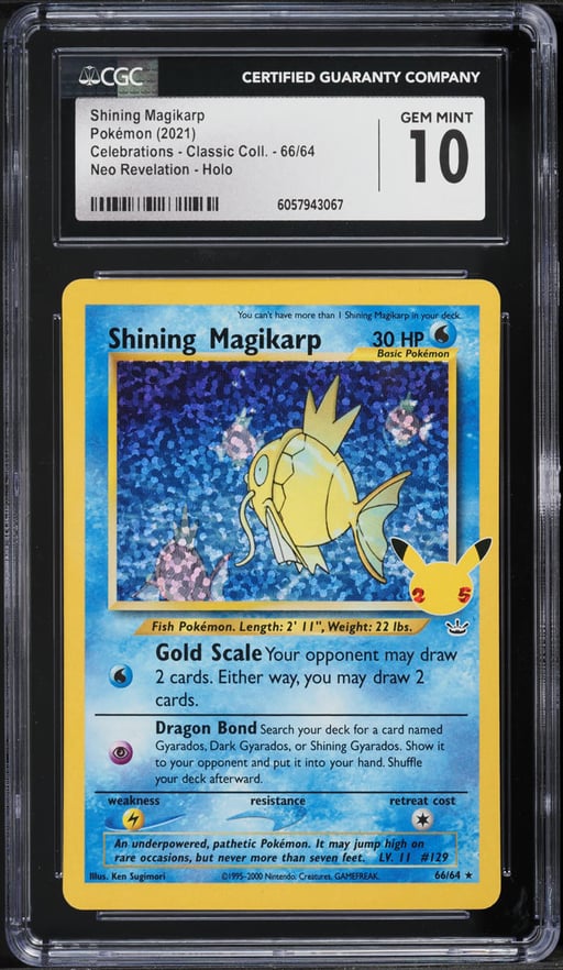 2021 Pokemon Sword & Shield Celebrations Classic Holo Shining Magikarp #66 CGC 10 GEM MINT