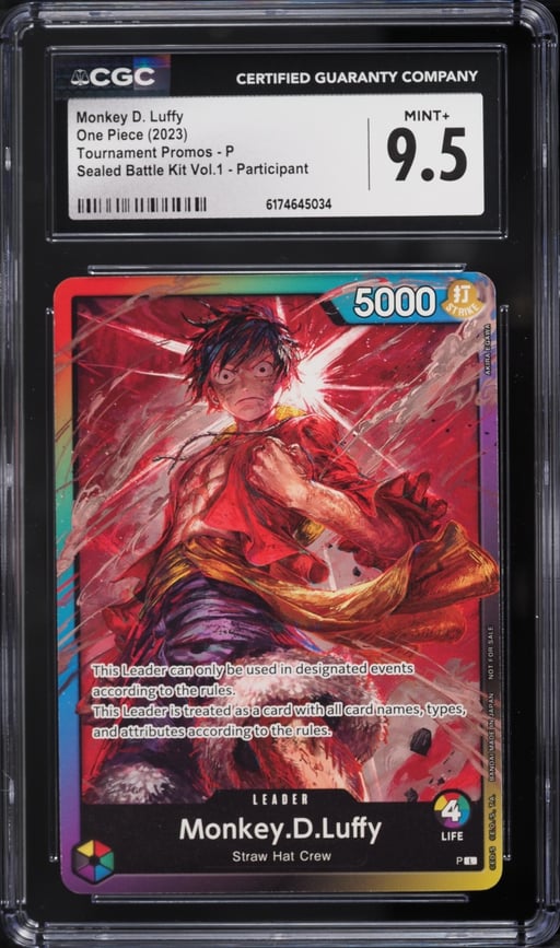 2023 One Piece Promo Sealed Battle Kit Vol. 1 Participant L Monkey D. Luffy #P CGC 9.5 MINT+