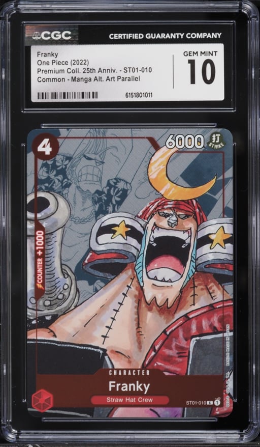 2022 One Piece Premium Collection 25th Anniversary Manga Art Franky #ST01-010 CGC 10 GEM MINT