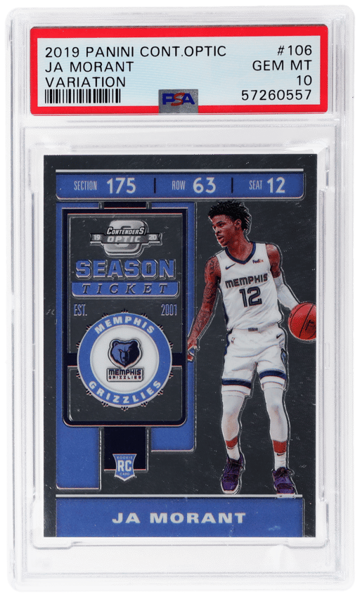 2019 Panini Contenders Optic Season Ticket Rookie Variation Ja Morant #106 PSA 10