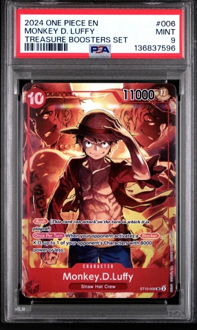 2024 ONE PIECE PROMOS 006 MONKEY D. LUFFY TREASURE BOOSTERS SET PSA 9