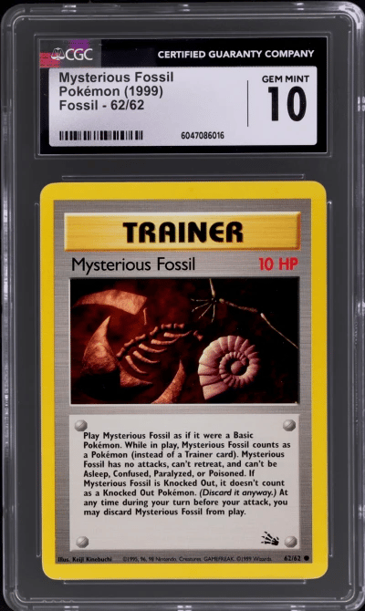 1999 Pokemon Fossil Mysterious Fossil #62 CGC 10
