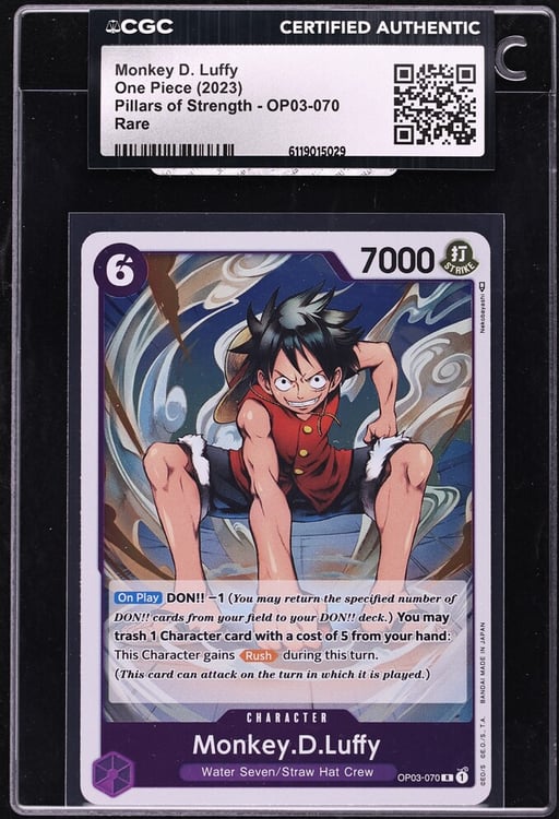 2023 One Piece Pillars Of Strength Monkey D. Luffy #OP03-070 CGC AUTH