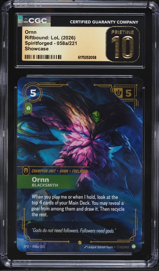 2026 Riftbound: LoL Spiritforged Ornn #058a CGC 10 PRISTINE