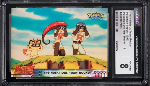 1999 Topps Pokemon The First Movie Second Print The Nefarious Team Rocket #12 CGC 8 NM-MT