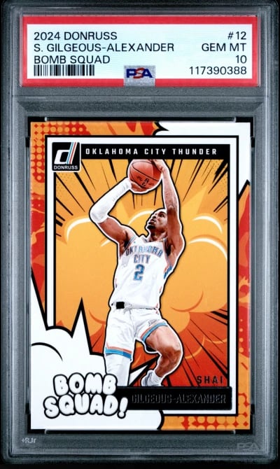 2024 PANINI DONRUSS BOMB SQUAD #12 SHAI GILGEOUS-ALEXANDER PSA 10