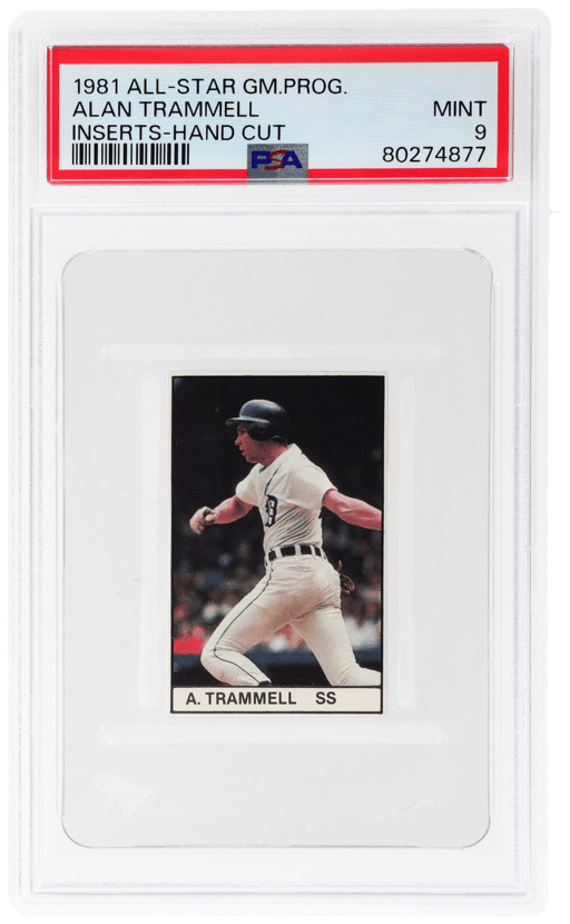 1981 All-Star Game Program Inserts Hand Cut Alan Trammell PSA 9
