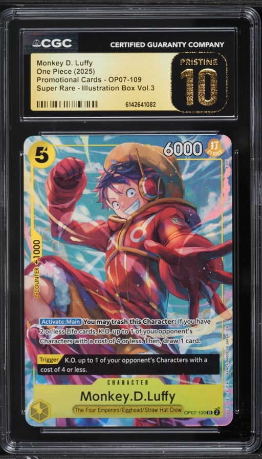 2025 One Piece Promo Illustration Box Volume 3 SR Monkey D. Luffy #OP07-109 CGC 10 PRISTINE