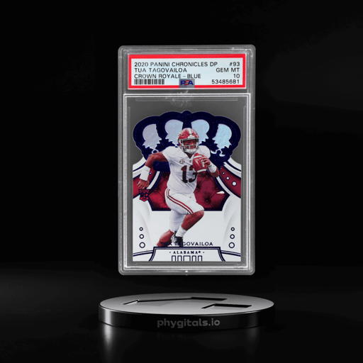 2020 Panini Chronicles Draft Picks Crown Royale Blue Tua Tagovailoa #93 PSA 10