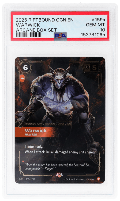 2025 Riftbound League of Legends Origins Arcane Box Set Warwick #159a PSA 10