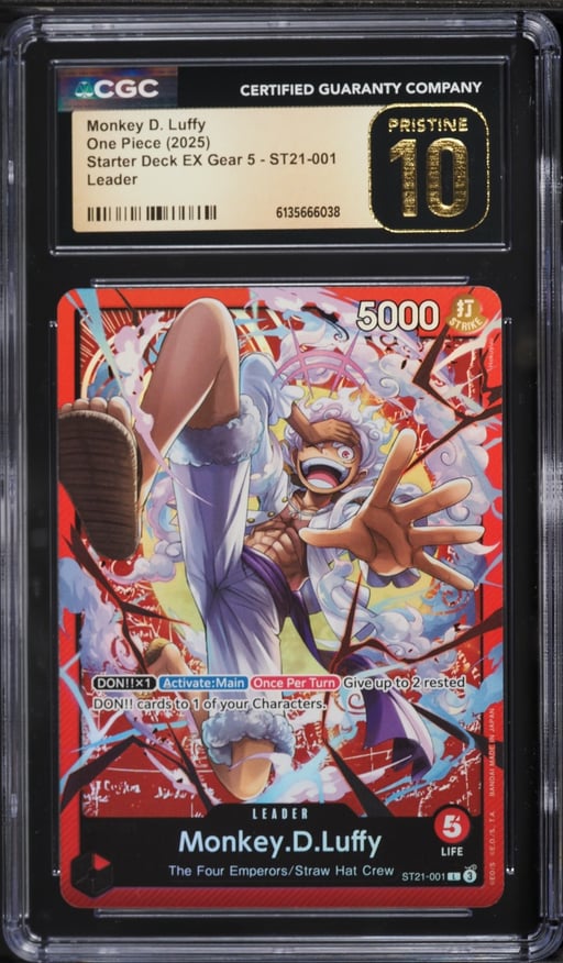 2025 One Piece Starter Deck EX Gear 5 Leader Monkey D. Luffy #ST21-001 CGC 10 PRISTINE