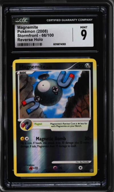 2008 Pokemon Diamond & Pearl Stormfront Reverse Holo Magnemite #66 CGC 9 MINT