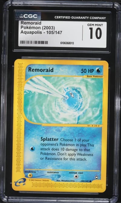 2003 Pokemon Aquapolis Remoraid #105 CGC 10 GEM MINT