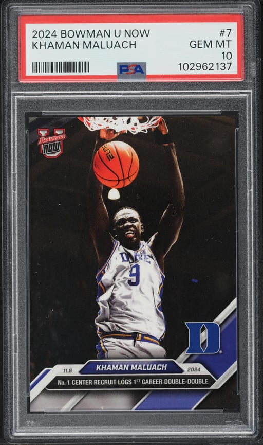2024 Bowman University Now Khaman Maluach ROOKIE #7 PSA 10 GEM MINT