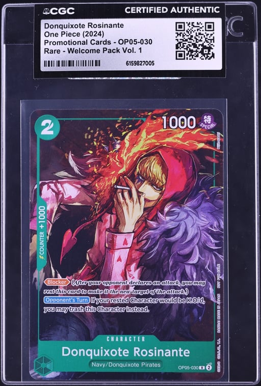 2024 One Piece Promo Welcome Pack Vol. 1 Alt Art Donquixote Rosinante #OP05-030 CGC AUTH
