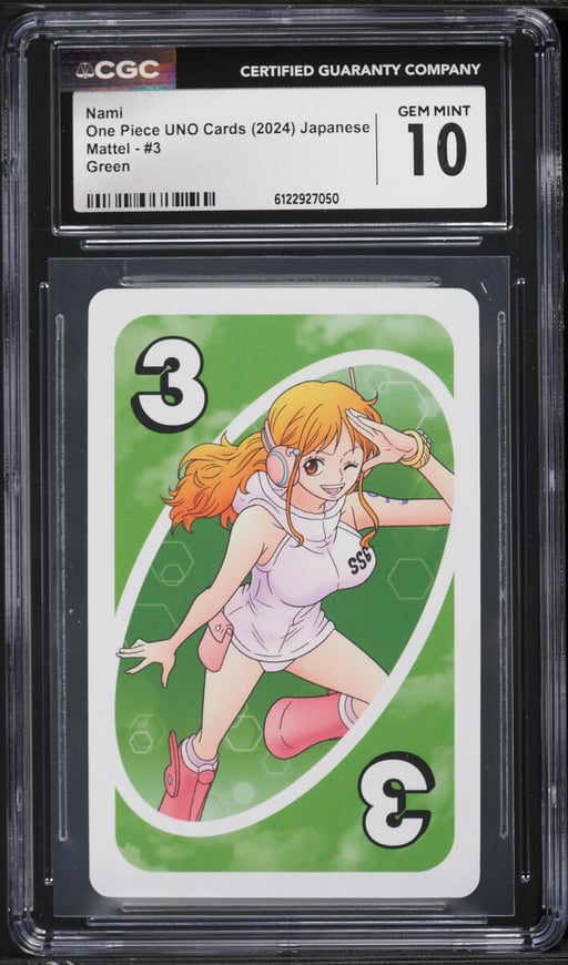 2024 One Piece Japanese Mattel UNO Cards Green Nami #3 CGC 10 GEM MINT