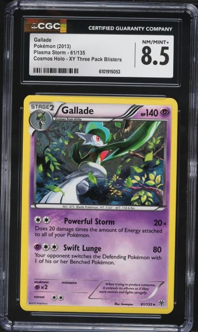 2013 Pokemon Black & White Plasma Storm Cosmos Holo Gallade #61 CGC 8.5 NM-MT+