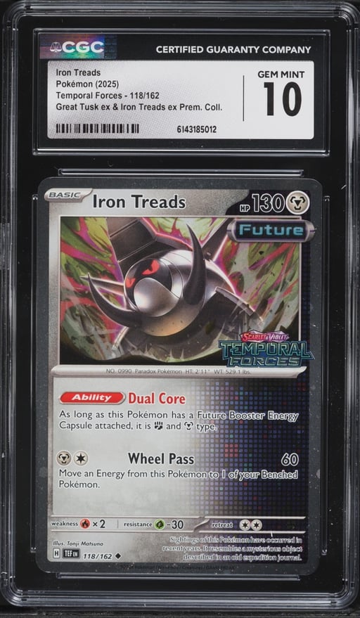 2025 Pokemon SV Temporal Forces Great Tusk ex Premium Collection Iron Treads #118 CGC 10